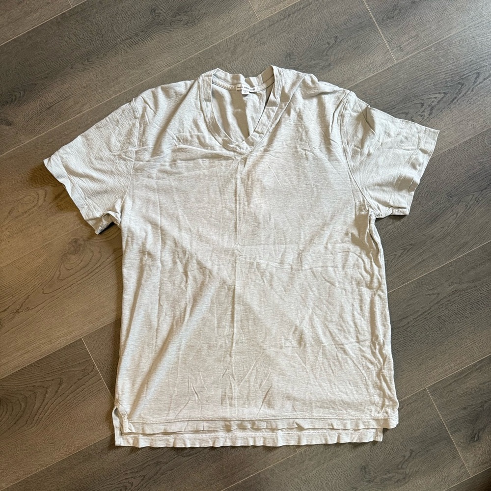 VTG Men’s James light gray Perse v neck T shirt (Sz 3)
